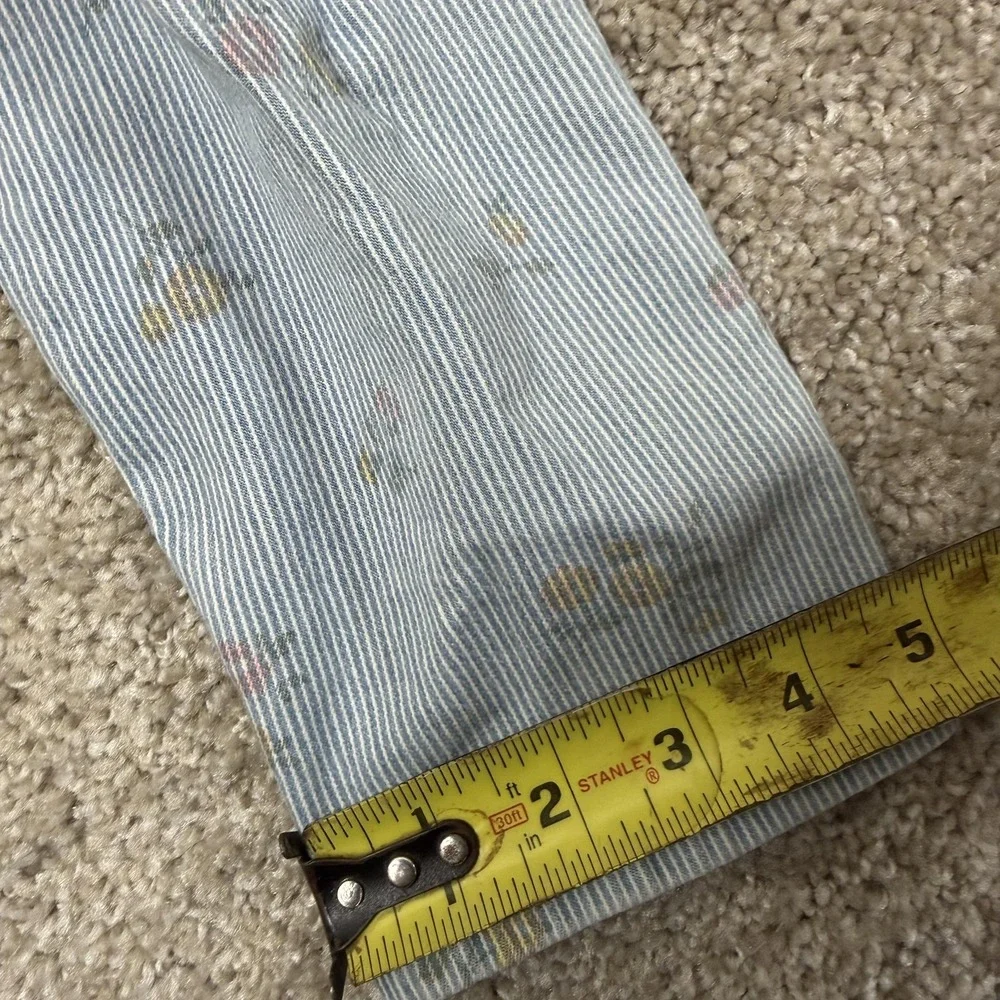 OshKosh B'gosh Overalls Girls 5T Blue Denim Floral Stripe Adjustable Casual